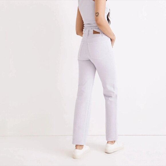 NWT Madewell Perfect Vintage Straight Leg Lilac Purple Denim Jeans Sz 25 - Picture 2 of 12